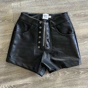 Princess Polly pleather biker shorts — US 0